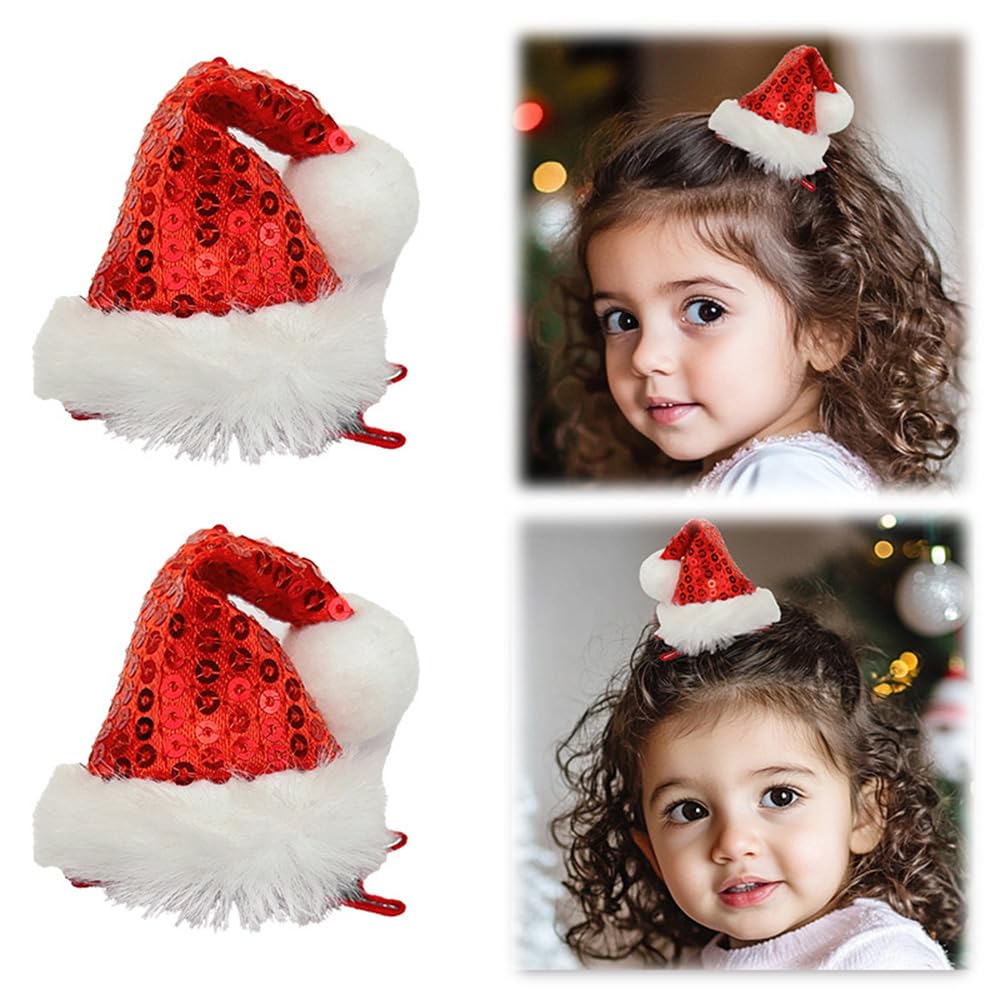 JATOMSSM Santa hat sequin hair clip for festive styling.