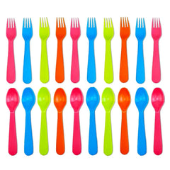Jawbush bright colors kids cutlery set for cheerful school lunches