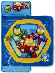 Jay Franco Iron Man nap mat front view with vibrant Marvel artwork for cozy naps