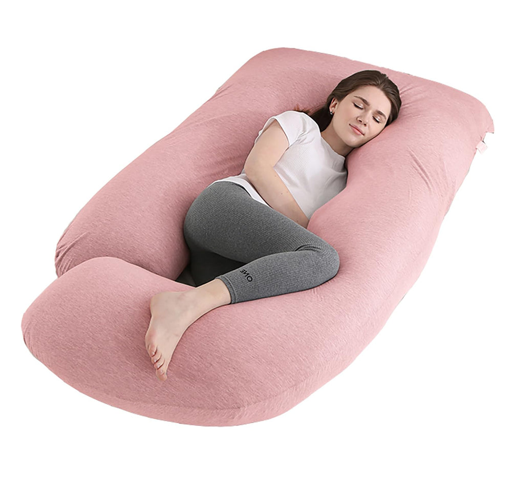 Jcickt J-shaped full body pillow supports back and hips for restful sleep.
