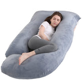 jcickt pregnancy pillow j-shaped full body with velvet cover supports back and hips for better sleep