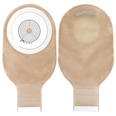 Jctracy colostomy bag front view with slim profile and secure seal.