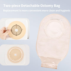 Jctracy cut-to-fit barrier with measurement chart for precise stoma sizing.