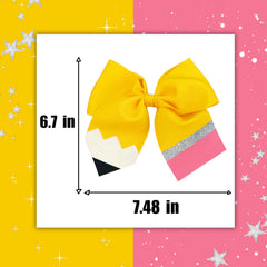 JDNBFN Princess crown glitter bow with pink and silver accents for photos.