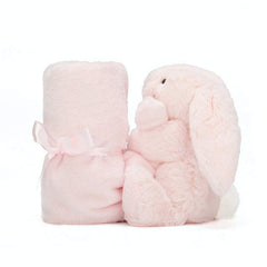 Jellycat Bashful Pink Bunny Soother folded ears, easy to cradle and hold