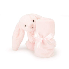 Jellycat Bashful Pink Bunny Soother side view, soft plush ideal for gentle hugs