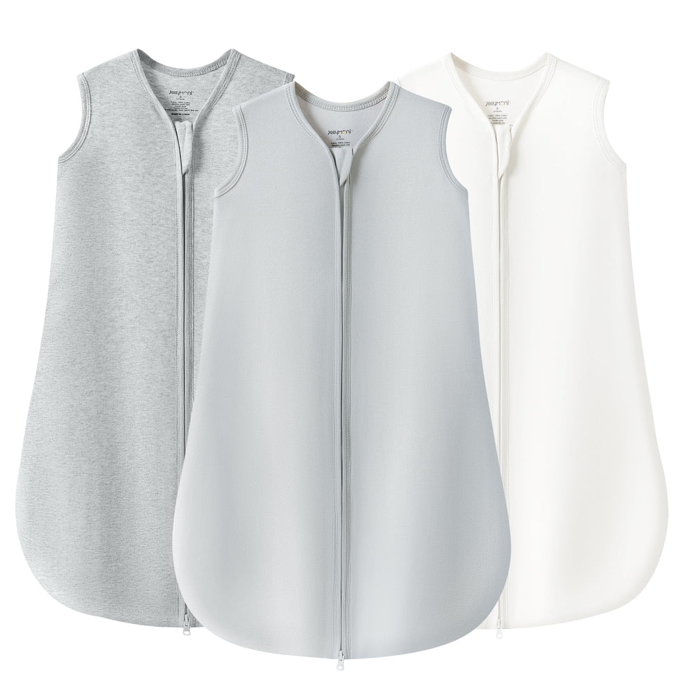 Jellymoni baby sleep sack front view with soft organic cotton for cozy sleep.