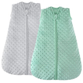 JELLYMONI fleece baby sleep sack with plush heart-dot surface for cozy nights.
