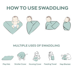 JELLYMONI swaddle used as wrap or nursing cover for on the go feeding