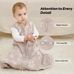 JELLYMONI sleep sack top zipper detail facilitates easy dressing with gentle neck contact.
