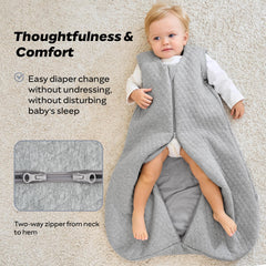 JELLYMONI sleep sack with 2-way zipper for easy changes.