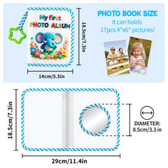 Jenlan Elephant Baby Photo Album inner pages protect memories with durable design.