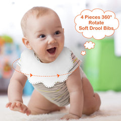 JenPen cotton bibs with lace-edge add cute, gentle touch.