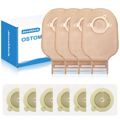 Jenshhch 2-piece ostomy bags with locking ring for easy secure attachment.