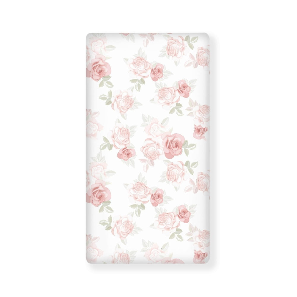 JEPFEIXIA pink roses fitted crib sheet with soft, breathable fabric for comfortable naps.