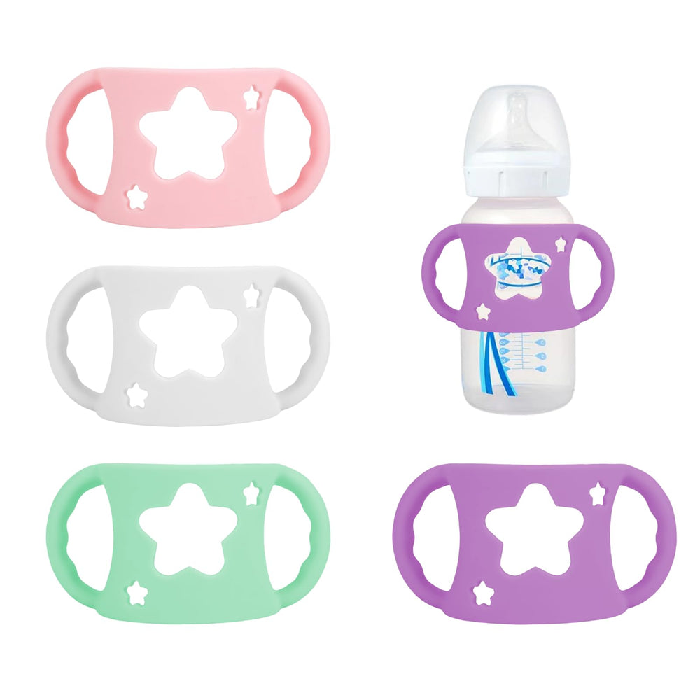 Jeqqinuz bottle handles on white 5oz Dr Brown bottle improve grip and independence