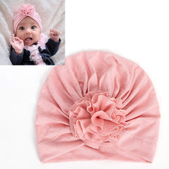 Jerague baby beanie headband with flower accent for cute outfits