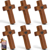 Jerify walnut cross with NFC pocket access for daily verses.