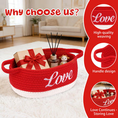 JEROKUMI woven cotton basket with bow—durable reuse