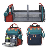 Jeryswet diaper bag with folding changing station for easy on-the-go changes.