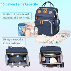 Jeryswet diaper bag front pocket with foil lining for warm bottles.