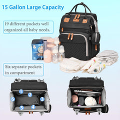Jeryswet bag with washable changing pad for clean diaper changes.
