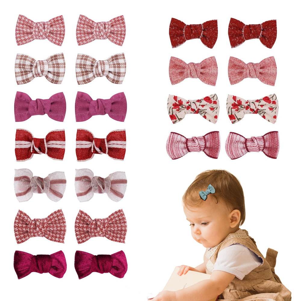 JESSCAT 22pcs hair clips featuring floral bows in assorted colors for versatile daily looks.