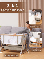 Jestonten 3-in-1 bedside sleeper supports night care with flexible setup.