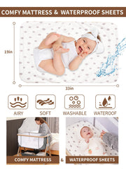 Jestonten waterproof sheet and mattress keep baby dry during sleep transitions.