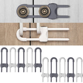 Jetec 10-piece u-shaped cabinet locks set for baby-proofing cabinets.