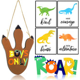 Jetec dinosaur paw wood wall decor in two pieces brightening kids' room walls.