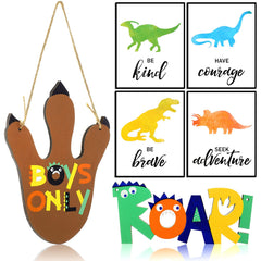 Jetec dinosaur paw wood wall decor in two pieces brightening kids' room walls.
