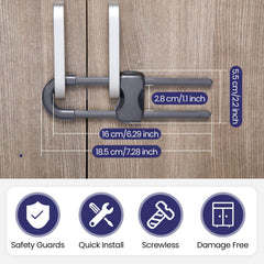 Jetec u-shaped lock attached to knob helps block toddler access.