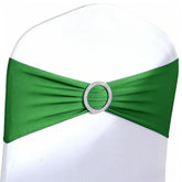 JFDYDM emerald green chair sash with buckle slider for elegant events.