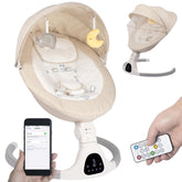 JFOVMCYG baby swing in ivory white overview showcasing soothing comfort and portability
