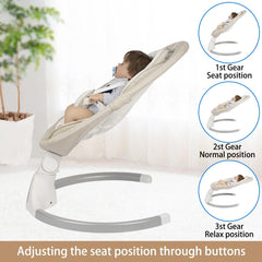 JFOVMCYG ivory white swing with Bluetooth music for calm lullabies