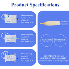 JFRHUDS 500ml leg bag for daytime discreet urine management