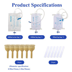 JFRHUDS 1000ml urine bag for moderate needs and reliable collection