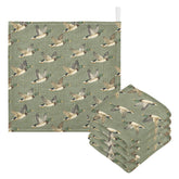 JHKKU Mallard Ducks washcloth shows soft cotton for gentle baby care during every bath.