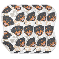 JHKKU burp cloth back view with non-slip fleece for comfortable use.