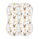JHKKU muslin burp cloths front view, ultra-absorbent cotton for quick mess cleanup.