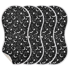 JHKKU muslin burp cloths with Halloween bats print for stylish baby mess protection.