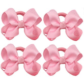 Jiaayuell 3-inch pink baby bow with secure elastic, perfect for all-day wear.