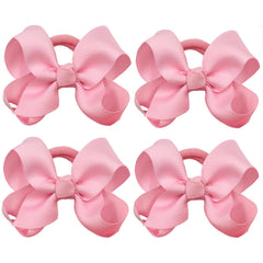 Jiaayuell 3-inch pink baby bow with secure elastic, perfect for all-day wear.