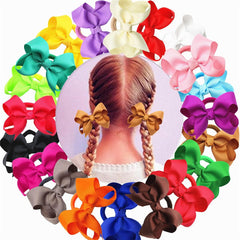 Jiaayuell 3-inch pink bow on elastic band for secure ponytails during play.