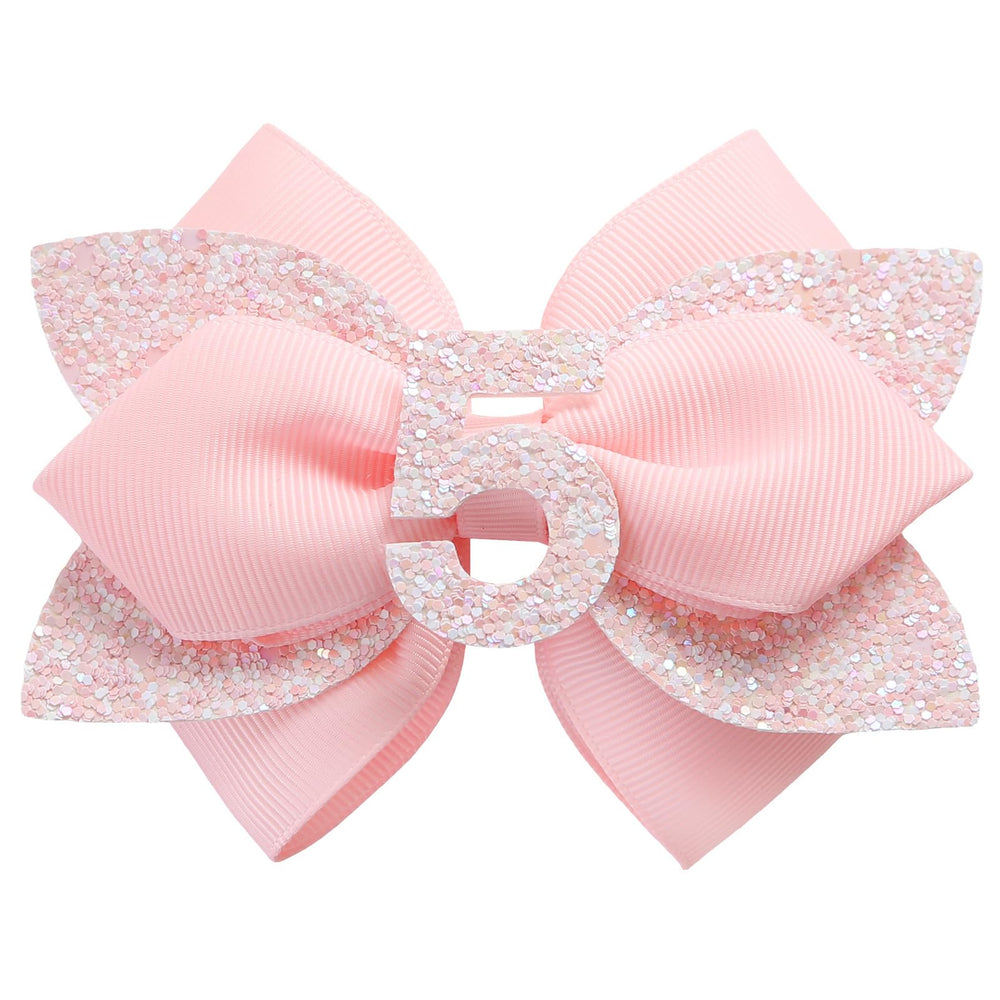 JiaDuo pink birthday bow for 1-year elastic band, ideal for cute daily party looks.