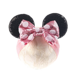 JIAHANG velvet wide turban hairband in pink, soft and comfortable.