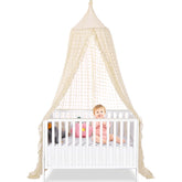 jiangcha bed canopy-princess-dome creates a dreamy nursery atmosphere and soothing sleep space