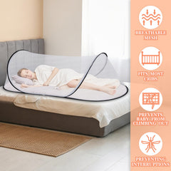 Jiangcha bed mosquito net folds compactly for travel and storage.
