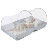 Jiangcha mosquito net bed opens automatically for effortless setup.